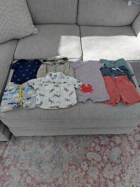 Summer Bundle of Baby Boy Clothes - Swim, shorts, tops, onesies, 18 - 24 months